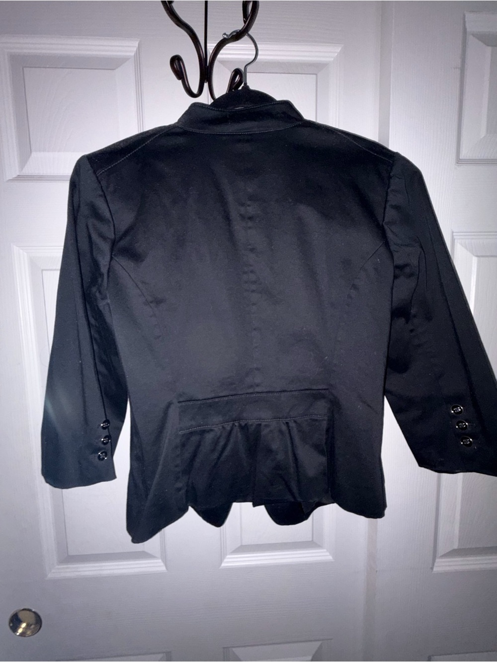 White House Black Market Black Ruffle-Front Blazer - Picture 2 of 2